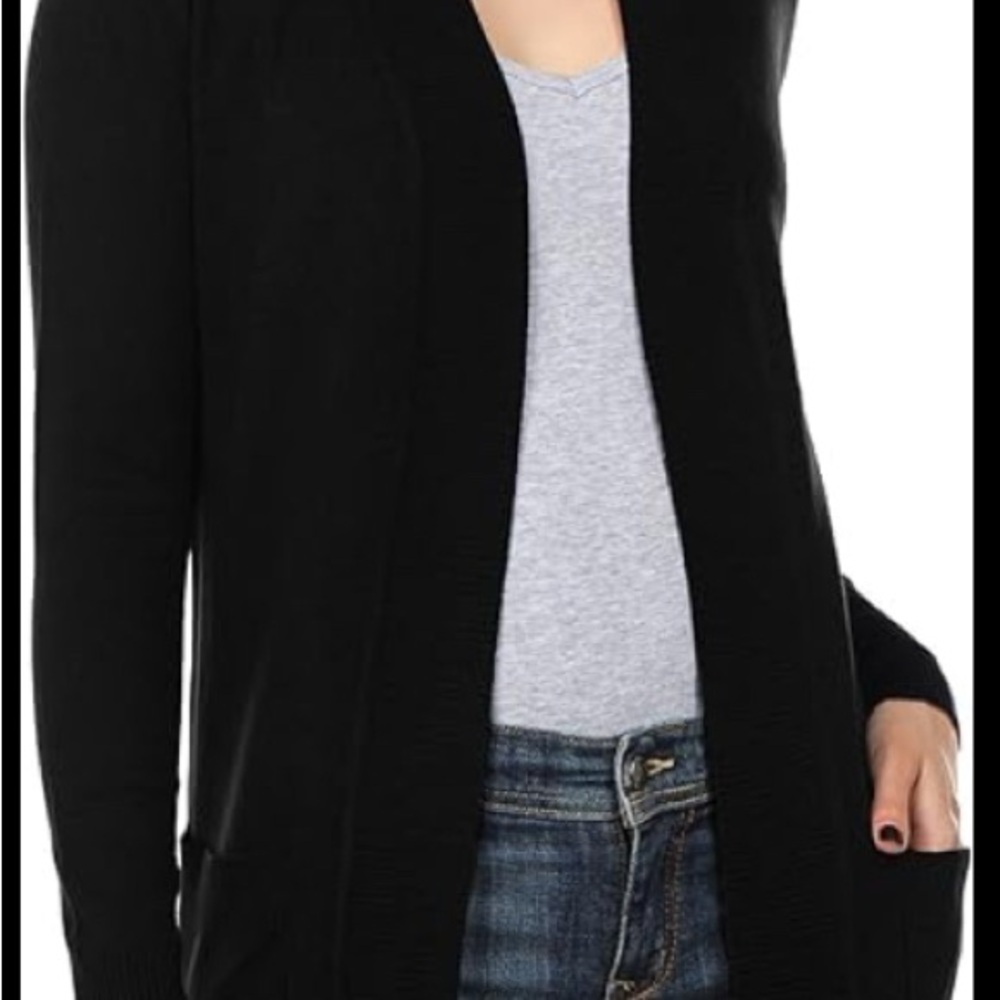 Cielo Black Open Front Cardigan